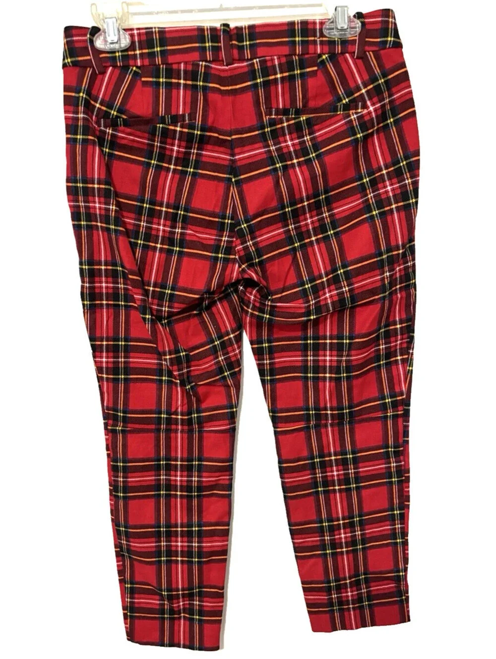 J.Crew Winnie Pant Womens 6 Red Plaid Tartan Slim Ankle Side Zip Preppy